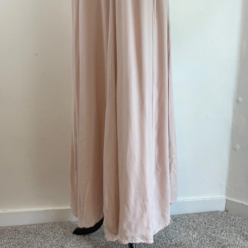 MILA Lace Trim Maxi Dress Blush Pink Boho Coquette Cottagecore‎ Romantic Fairy M